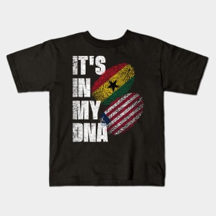 Liberian And Ghanaian Mix DNA Heritage Flag Kids T-Shirt